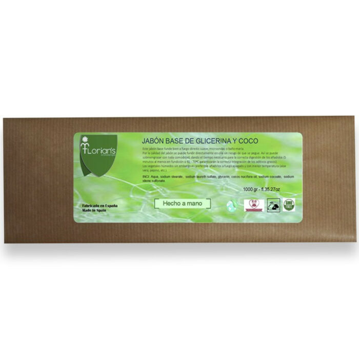 JABÓN BASE GLICERINA Y COCO 1000 GR.