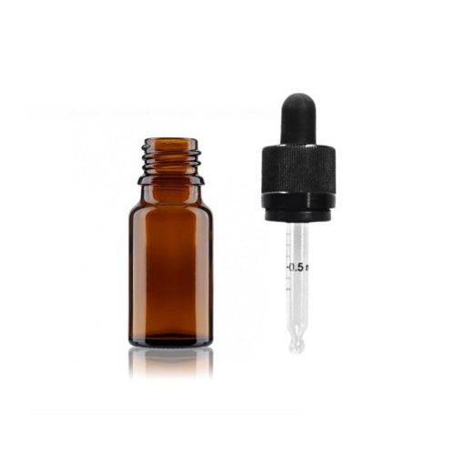 Frasco cuentagotas de vidrio ámbar 10 ml