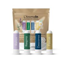 L'aromain - Inhaladores nasales de aromaterapia - 4 unidades Relax, Respira, Descansa y Focus