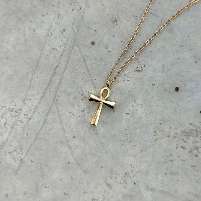 Collar Ankh Acero dorado pequeño